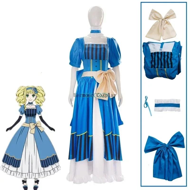 Anime Kuroshitsuji: Book of The Atlantic Black Butler Elizabeth Ethel Cordelia Midford Cosplay Costume Wig Woman Party Dress