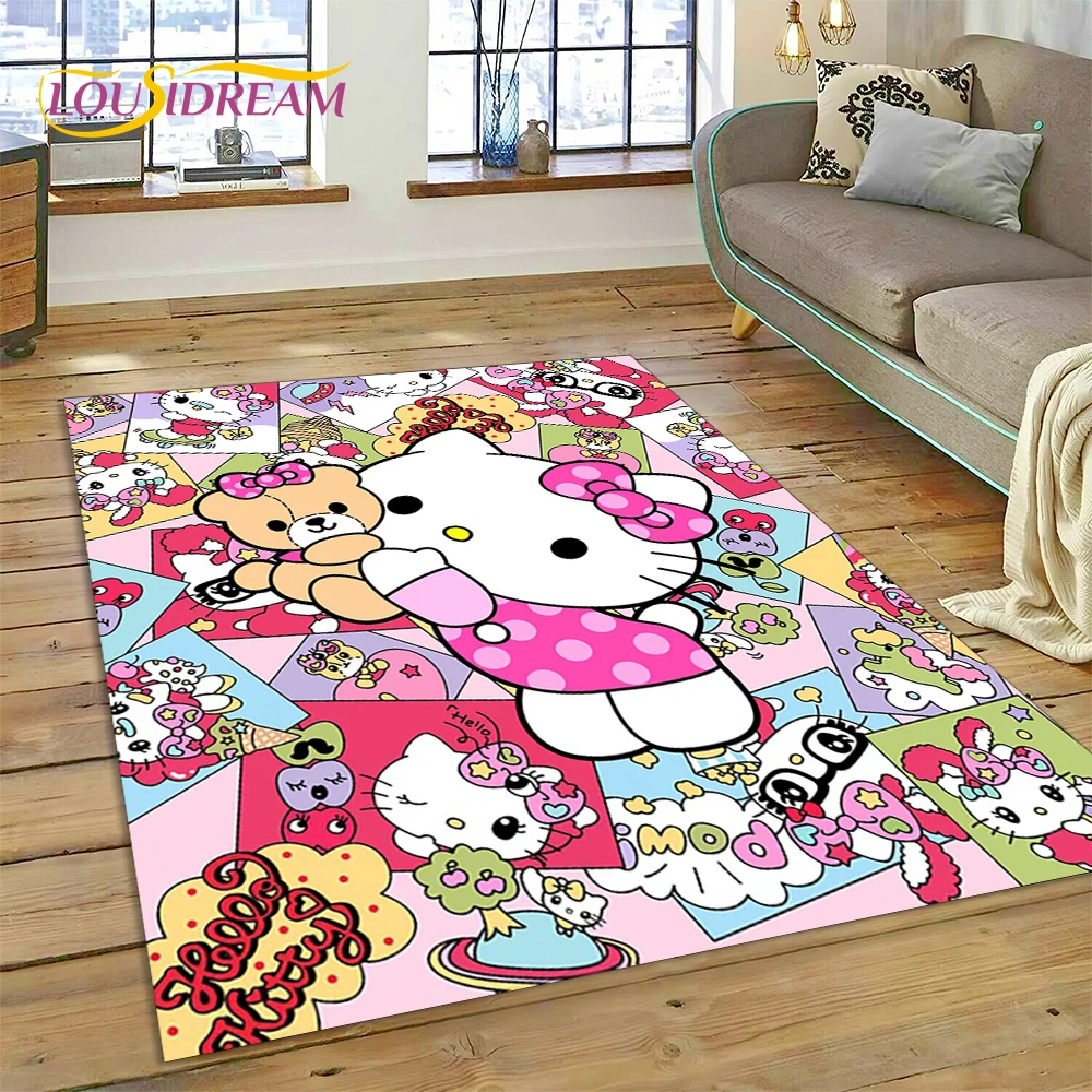 27 Style Cute Hello Kitty Cartoon Sanrio Carpet Rug for Home Living Room Bedroom Sofa Doormat Decor,kids Non-slip Floor Mat Girl