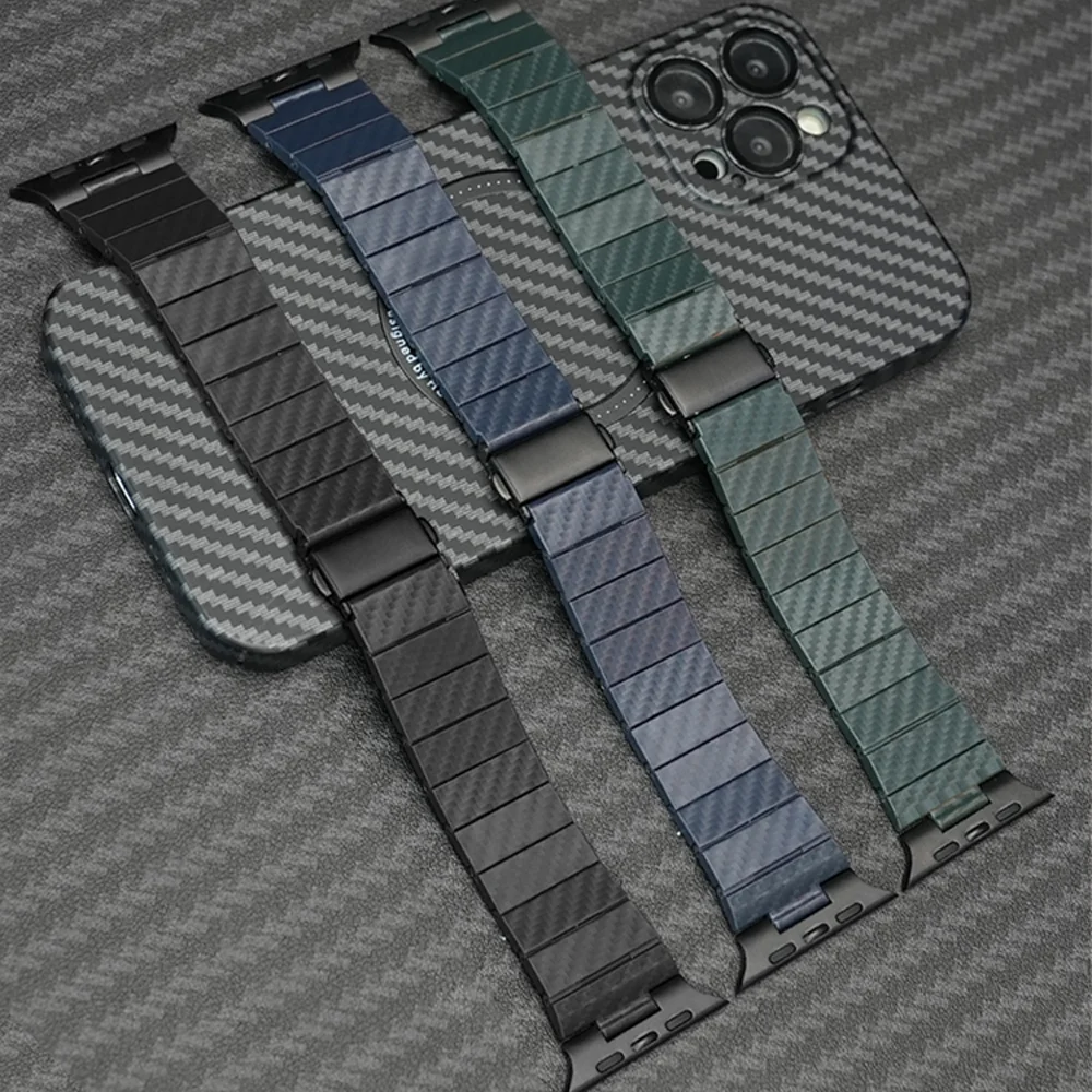 Carbon Fiber Strap For Apple Watch Band 45mm 44mm Ultra 49mm 42mm 41mm 40mm Link Bracelet correa iWatch Series 7 8 6 SE 5 4 3