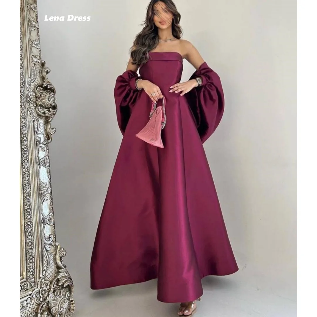 

Lena Satin Women Evening Dress Luxury Elegant Party Dresses Woman Wedding Line A Custom Made Off the Shoulders Special Occasions