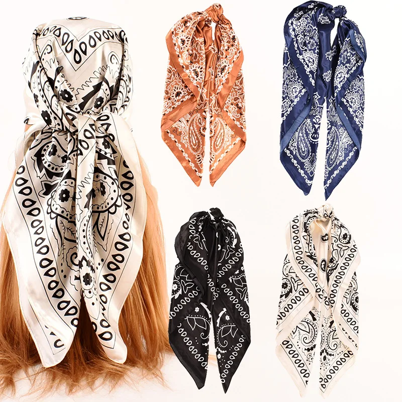 

New Fashion Color Ding Cashew Flower Square Scarf Silk Scarf Wholesale Paisley Scarf Scarf 90cm