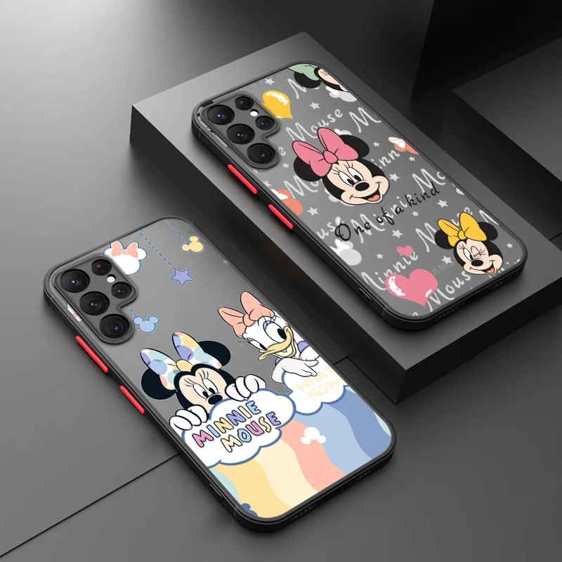 Disney Minnie Daisy For Samsung S24 S23 S22 S21 Ultra S20 FE S10 Plus Lite 4G 5G Frosted Translucent Cover Capa Fundas