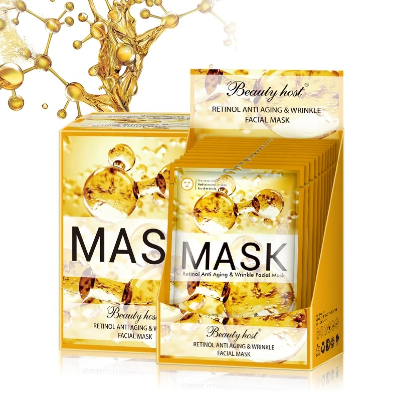 Whitening Moisturizing Face Sheet Mask Retinol Anti Aging & Wrinkle Repairing Facial Mask for Women Cosmetics Beauty Salon