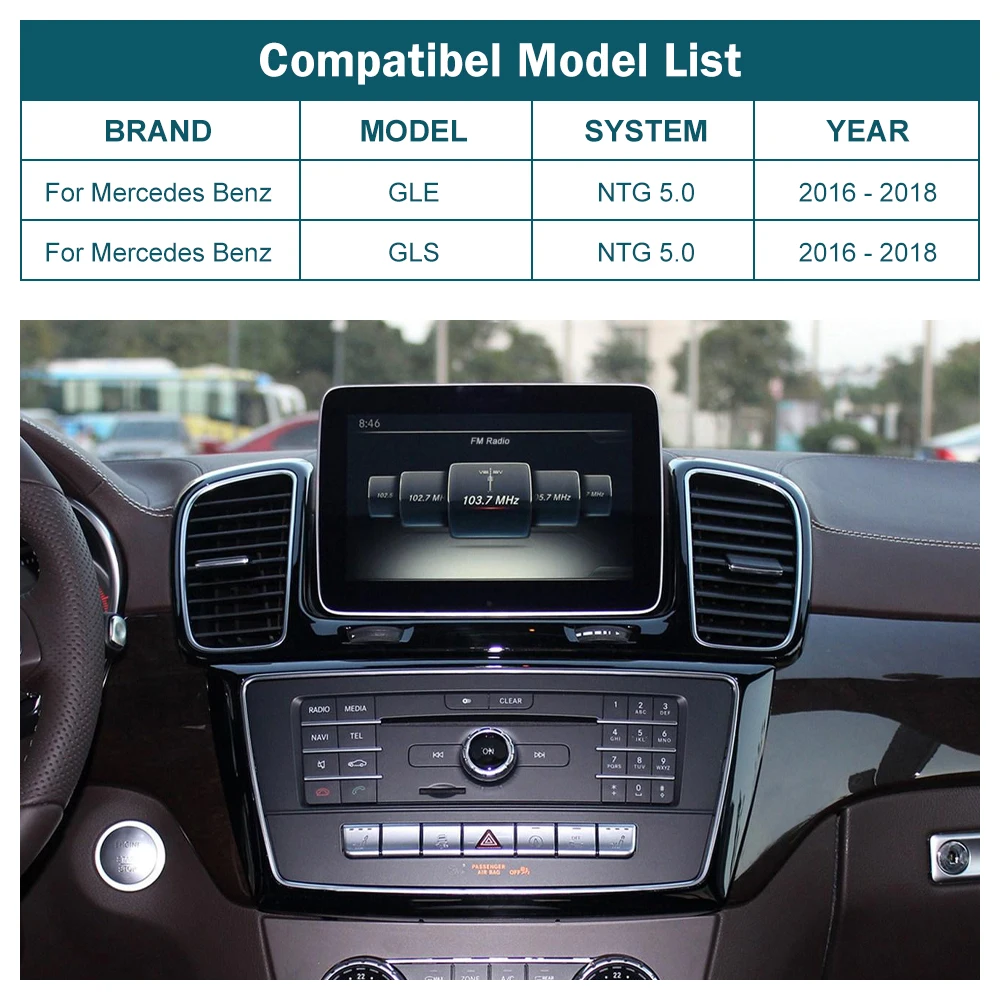 Wireless CarPlay for Mercedes Benz GLE GLS 2016-2018, with Android Auto Mirror Link AirPlay Car Play Functions