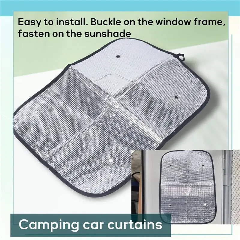 Prominent 2PCS RV Door Window Shade Cover 15.7 X 23.6Inch Double-Layer Sunshield Window Cover For Camper Travel Trailer Motorhom
