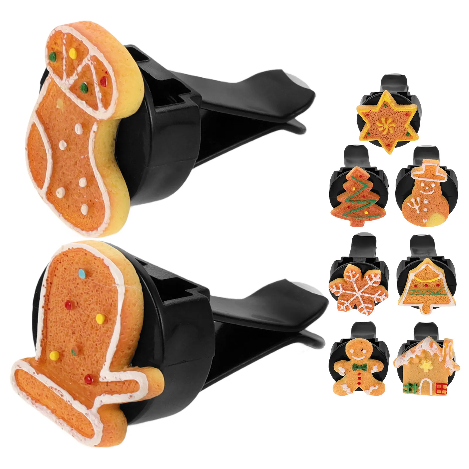 

9pcs Christmas Diffuser Clip Perfume Diffuser Clips Snowflake Car Vent Clip Gingerbread Car Vent Clip for Christmas Car Accessor
