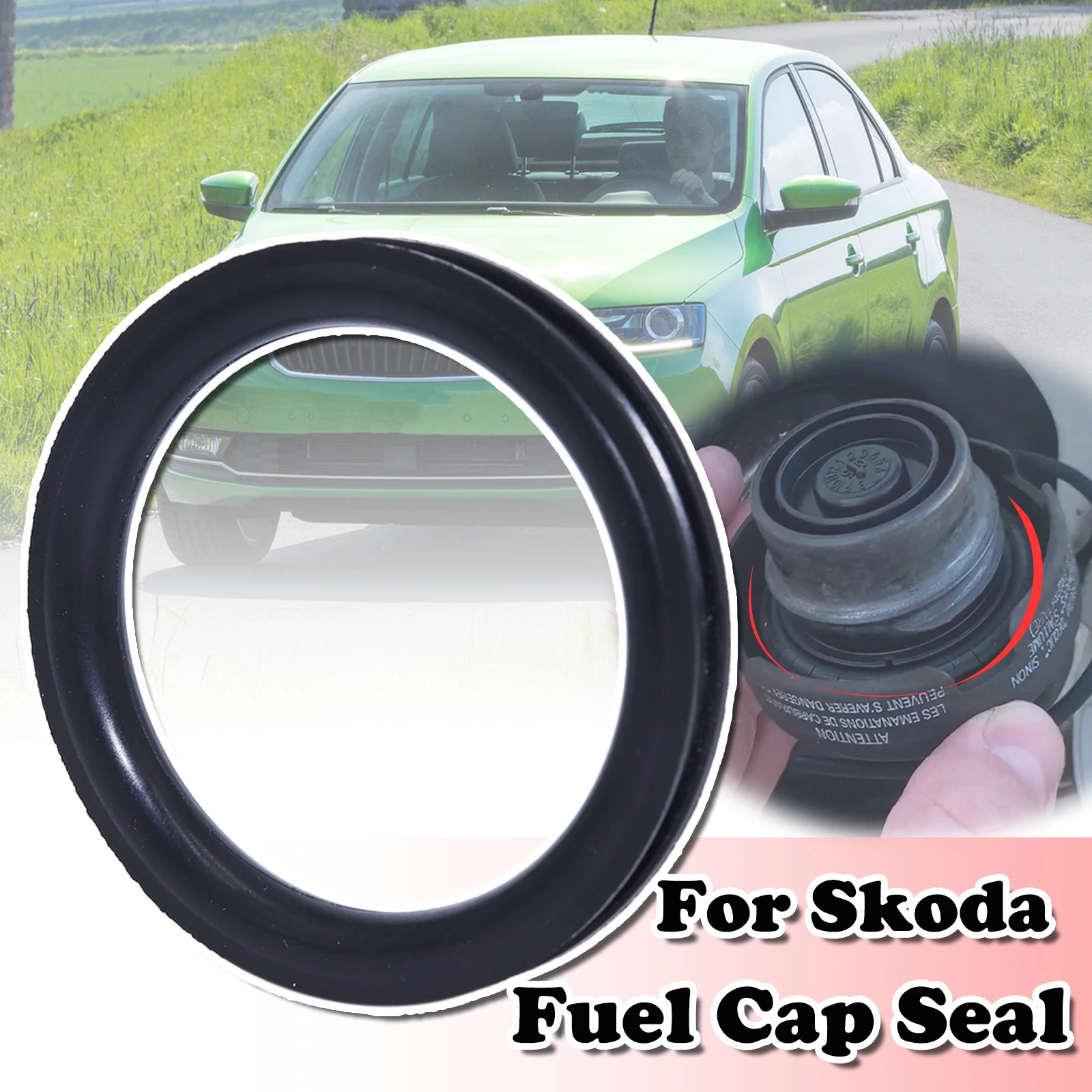 

Tank Cap Seal For Skoda OCTAVIA Rapid Scala Slavia Superb Yeti Fuel Tank Filler Neck Repair V Shape O-ring Rubber Gasket Washer