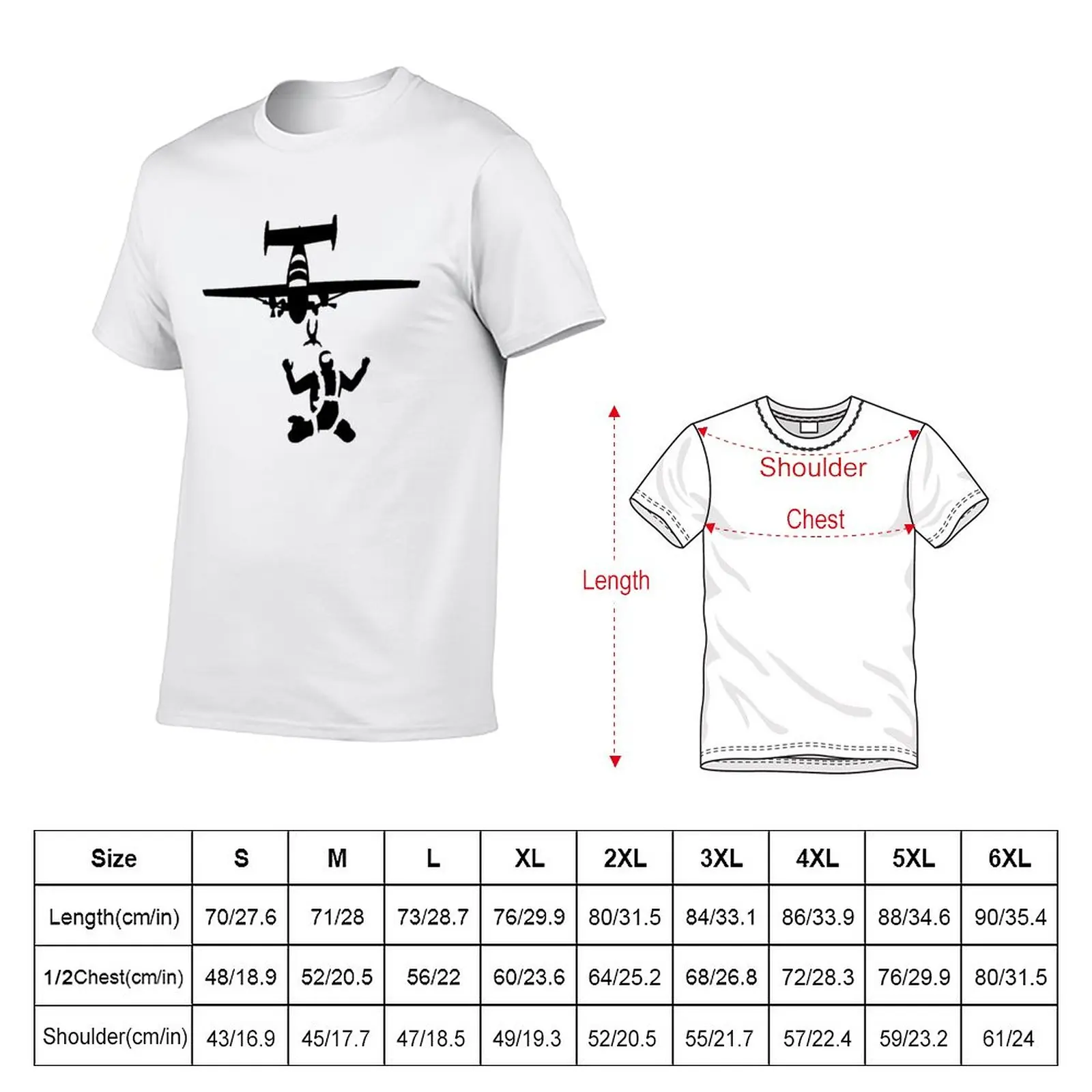 Skydiving T-Shirt summer top Short t-shirt funny t shirts slim fit t shirts for men