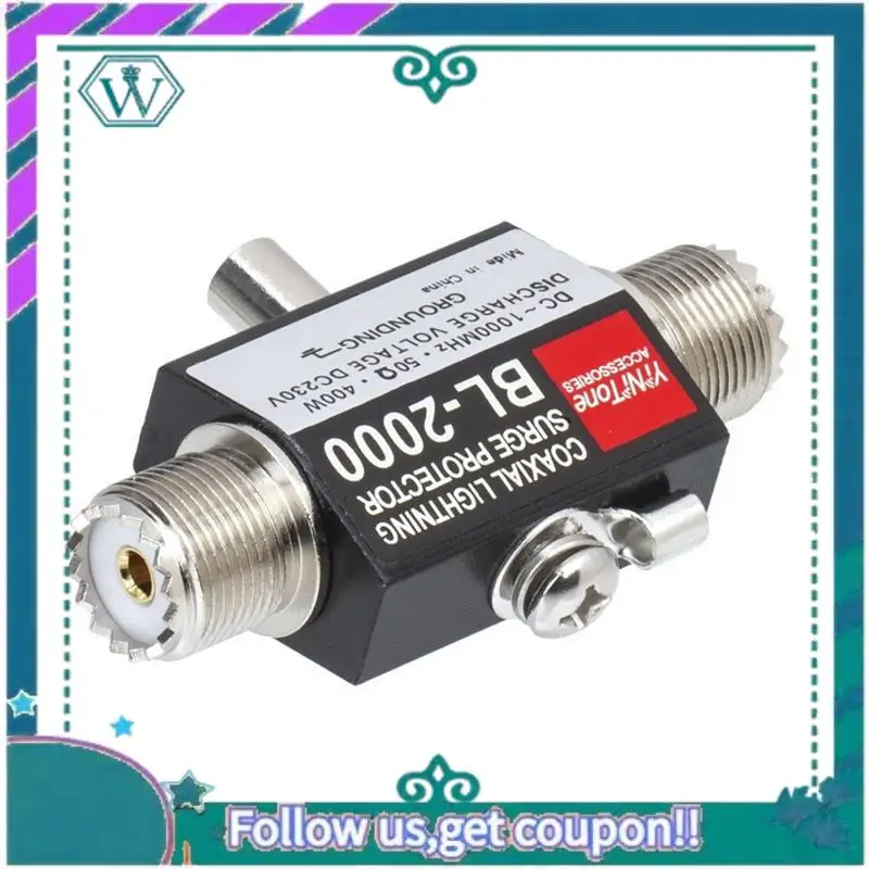 AA92-BL-2000 同軸避雷サージプロテクター PL259 メス - PL259 メス同軸避雷器 DC-1000Mhz