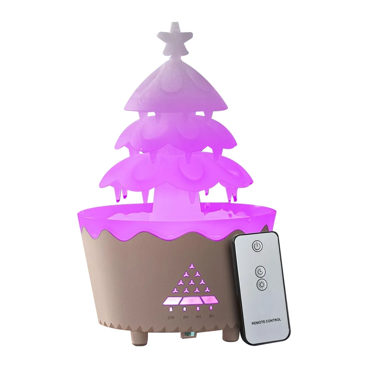 Lucky Tree Aromatherapy Essential Oil Diffusers Rotatable Water Drip Humidifier for Home 250ml 7 Color Lights US Plug