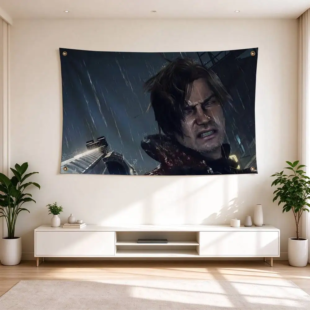 L-Leon Resident Evil Requiem Game  Flags for Bedrooms Home Decor Items Outdoor Decors Garage Decoration Flaga