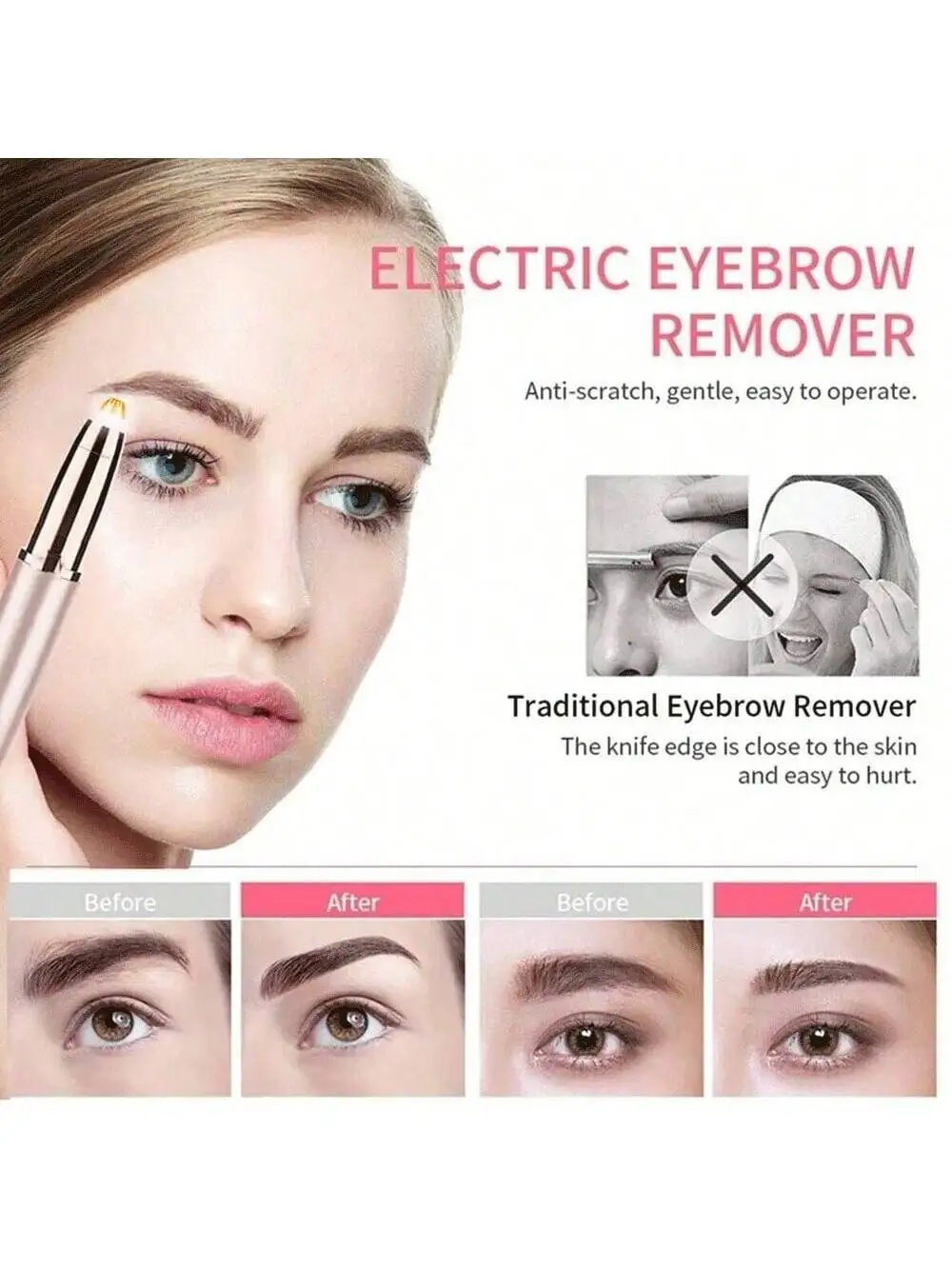 2026 Womens Elektrische Wenkbrauw Trimmer Eye Brow Shaper Potlood Gezicht Haar Remover Voor Vrouwen Automatische Wenkbrauw Scheerapparaten Oplaadbare