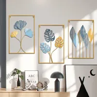 1Pcs Nordic Retro Metallic Plant Wall Mounted Photo Frame Ginkgo Leaf Art Home Living Room Wall Decoration Accessories
