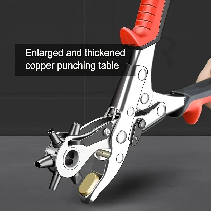 Leather Hole Punch Pliers Kit – Adjustable Rotary Carbide Steel Belt Puncher for DIY Watch Strap, Belt, & Crafts