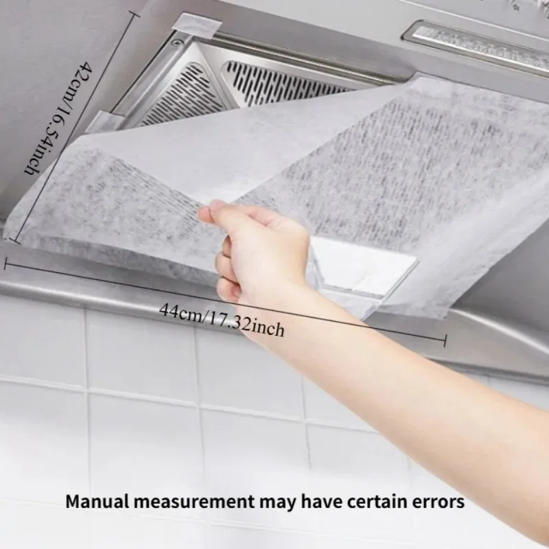 12pcs Kitchen Hood Grease Anti Oil Cotton Disposable Hood Oil Filter Paper Non-woven Cooker Hood Extractor Fan Filter