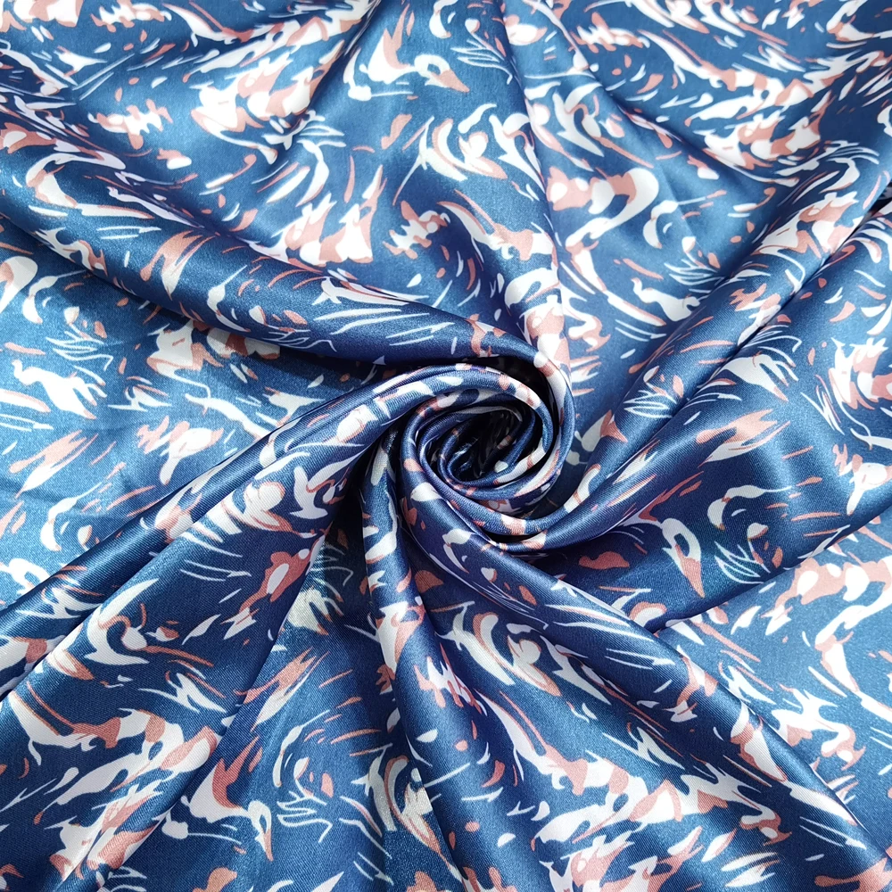 1 Meter x 1,48 Meter Geometrisches Webmuster Satin-Material Seidig Weiches Polyester Charmeuse Futterstoff Schal DIY Stoff – Detail 14