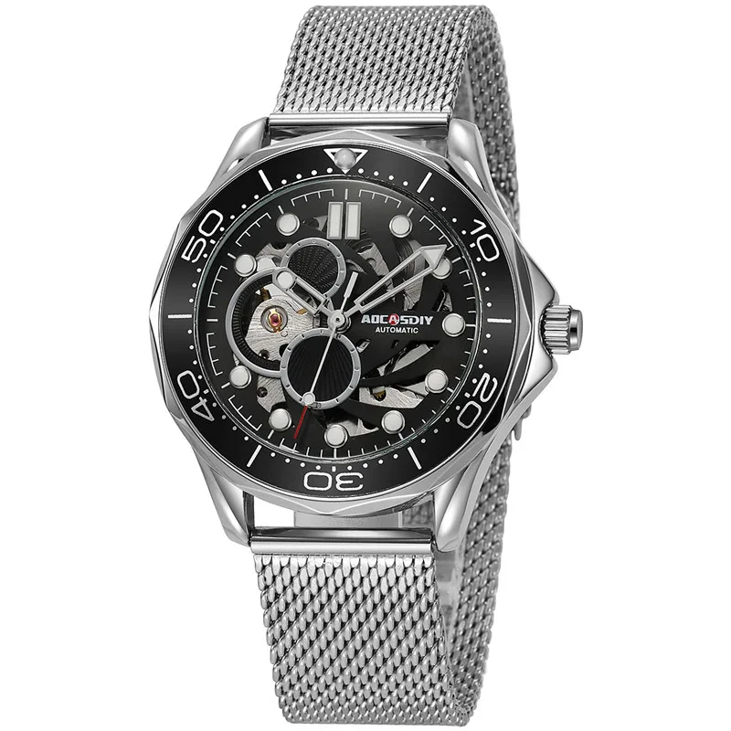 

Men's Luxury Top Class Business Machinery Watch Seismic and Waterproof Glow Steel Band Watch