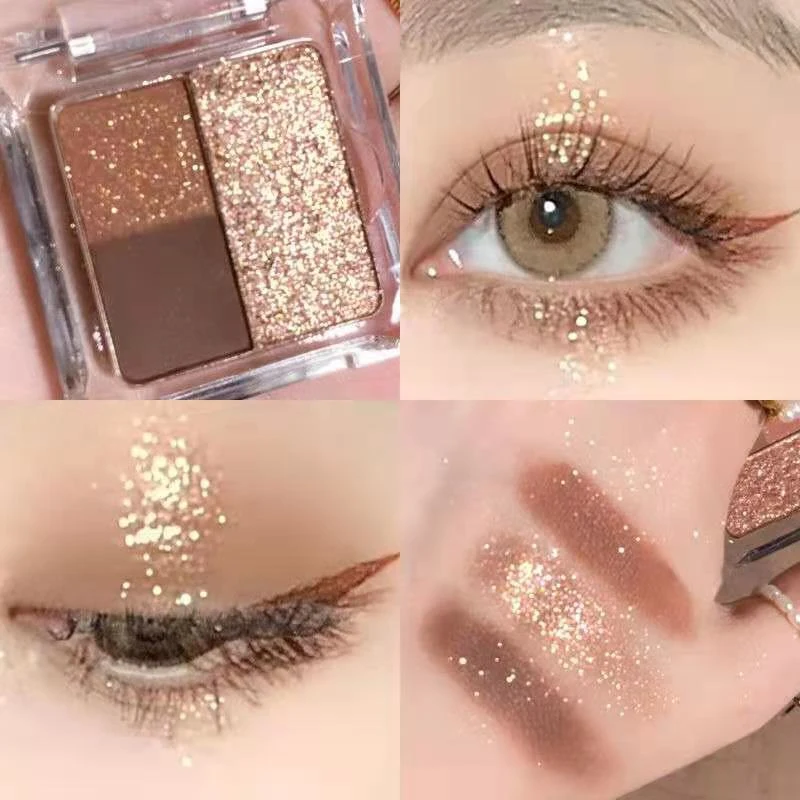 Paleta de sombra de ojos con purpurina mate, Color de pasta de frijol, resistente al agua, pigmento de sombra de ojos de larga duración, maquillaje de sombra de ojos brillante