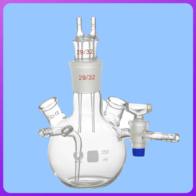 Laboratorio probador de contenido de humedad, vidrio de borosilicato, definición de contenido de humedad, frasco de reacción de cinco bocas, 250ml