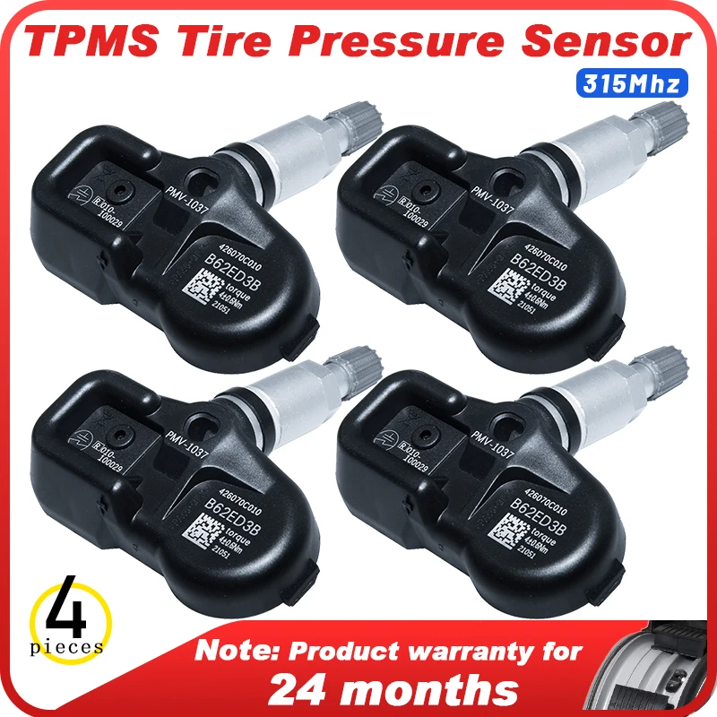 4PCS 42607-0C010 TIRE PRESSURE MONITORS 315MHZ FOR TOYOTA Sequoia 2004 2005-2007 Tacoma 2010 2011 2012-2015 Tundra 2005-2006