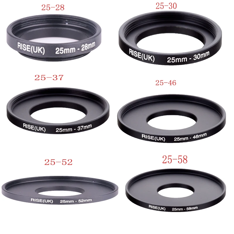 

RISE(UK) 25mm-28mm/25mm-30mm/25mm-37mm/25mm-46mm/25mm-52mm/25mm-58mm Step up Filter Ring Adapter