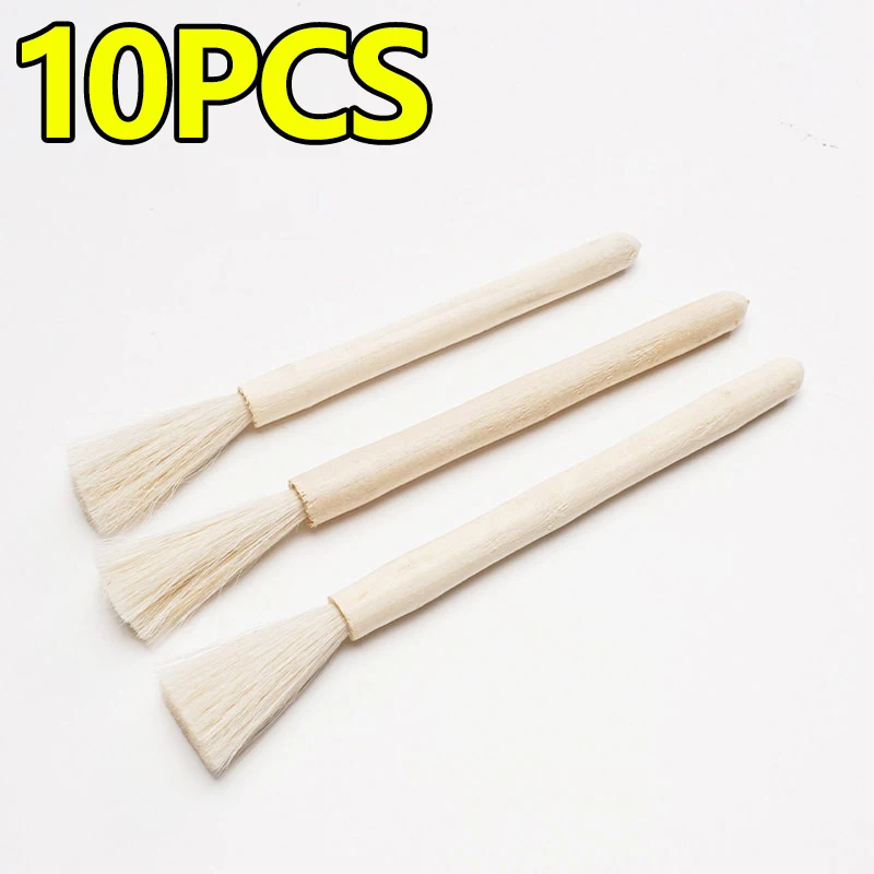 

10 pieces wooden handle wool balance brush test tube soft brush experimental supplies