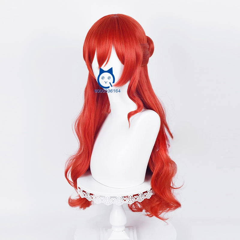 Himeko Cosplay Wig Honkai Star Rail Anime 66cm Long Red Curly Wigs Heat Resistant Synthetic Hair for Party Comic Con New Arrival