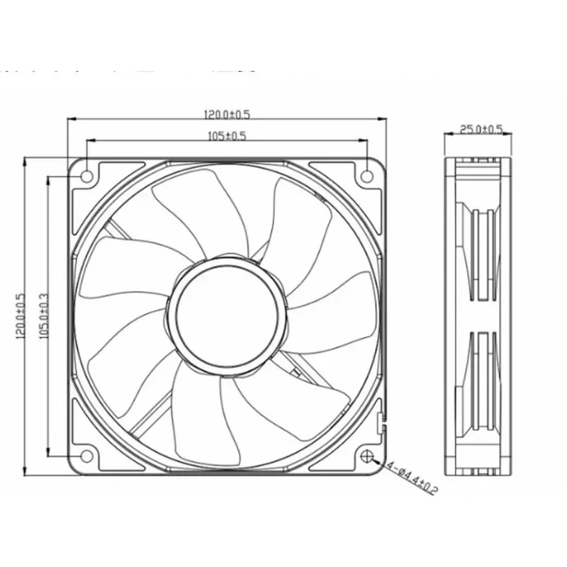 for Akasa Silent 12025 LED Luminous Double Ball Bearing Fan 12V New Japanese
