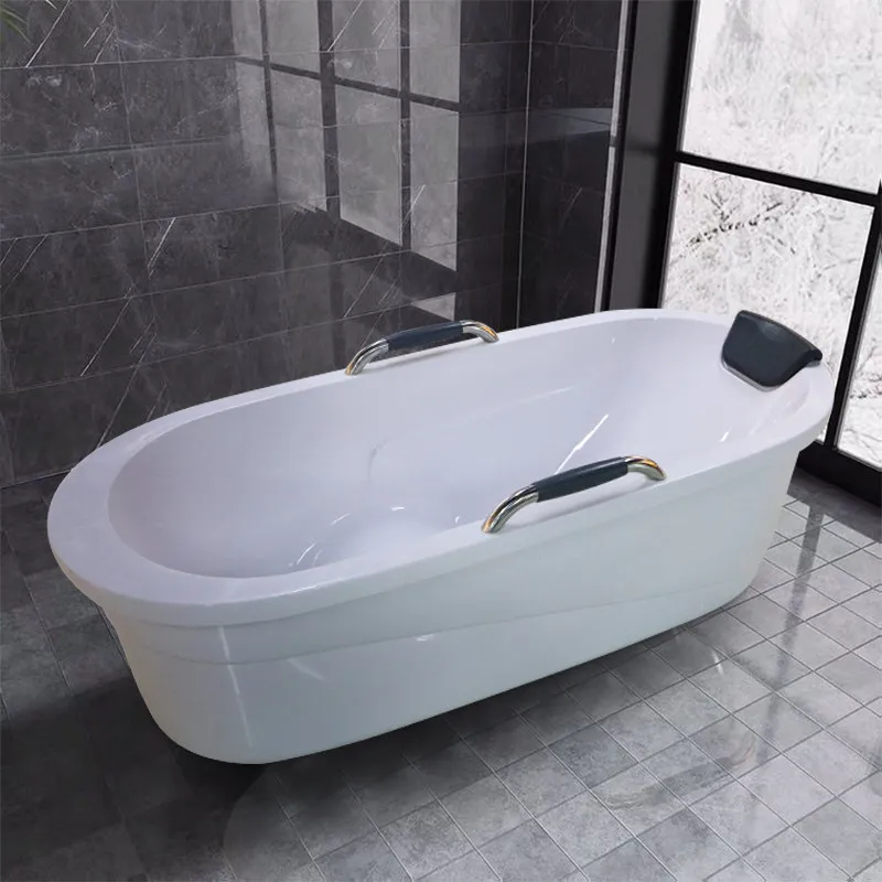 Acrylic bathtub integrated movable household independent bathtub