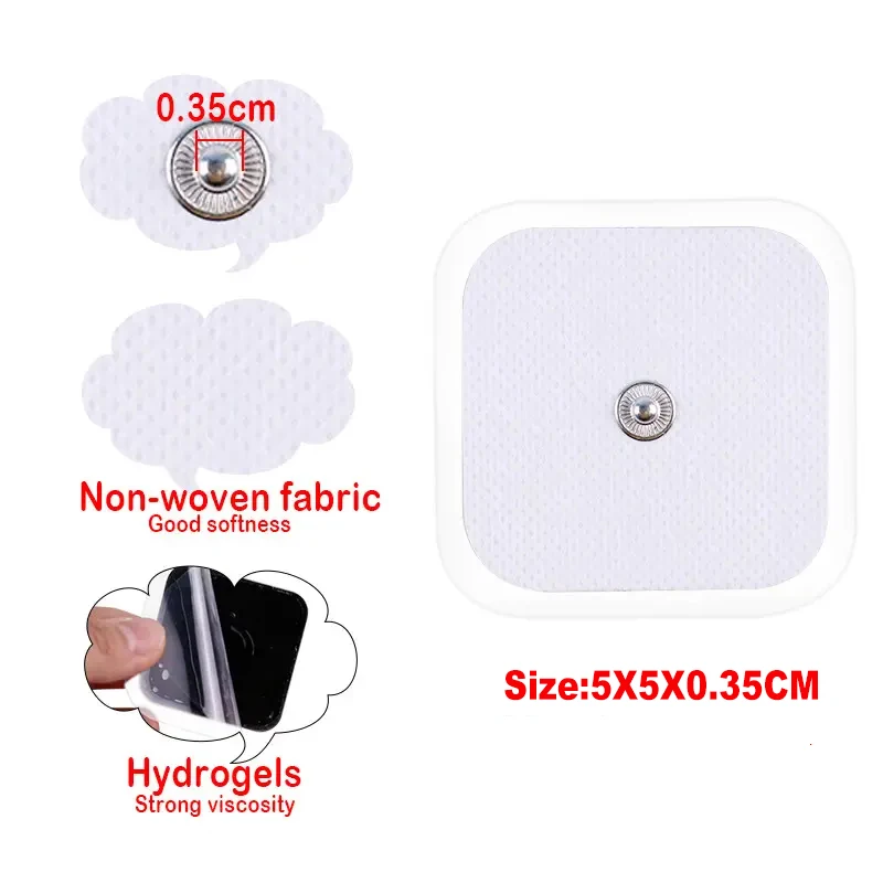 Electrode Pads Reusable Self Adhesive TENS Unit Replacement Patches for EMS Massage Non-Woven Fabric Reusable Electrodes