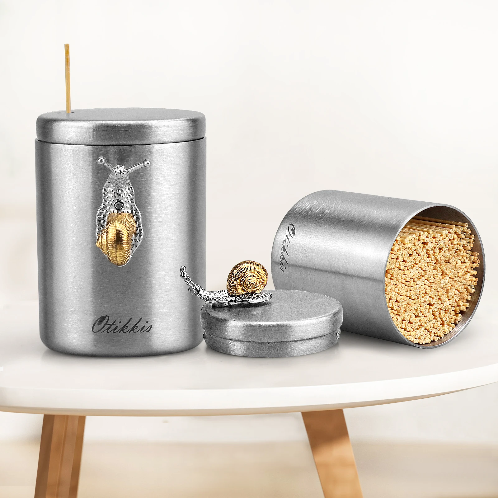 

Creative Dust-proof Stainless Steel Toothpick Holder Dispenser