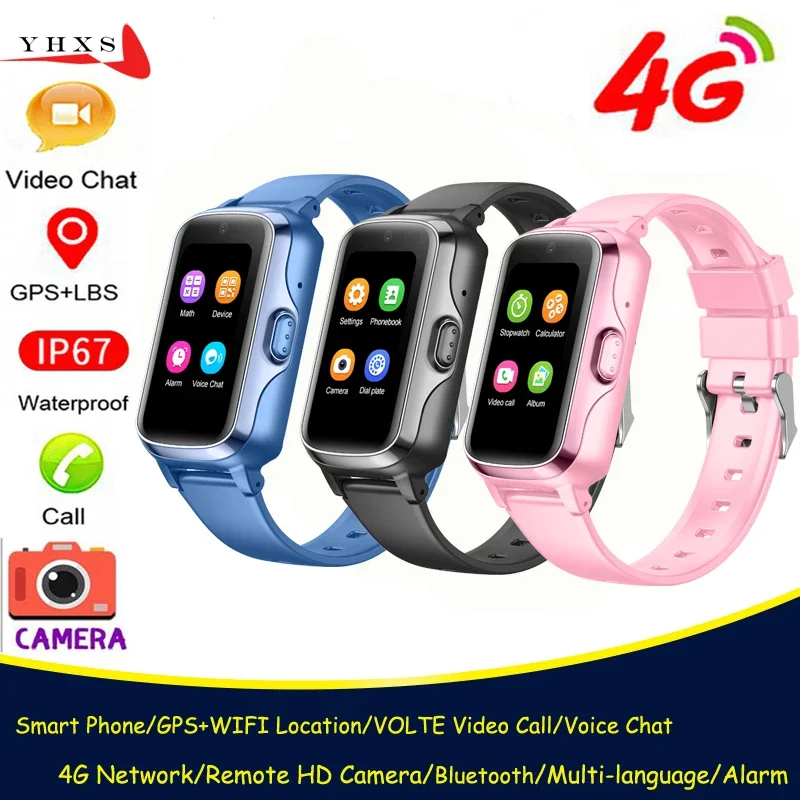 Smart 4G Remote Camera GPS WI-FI Tracker Location Android Sim Card Phone Wristwatch SOS Video Call Watch for Children Students