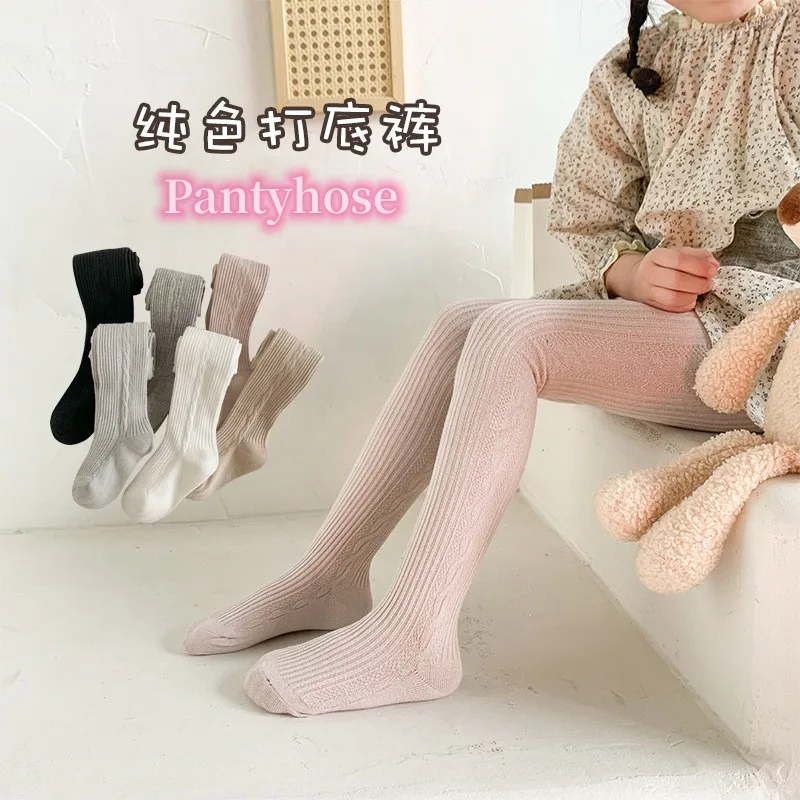 Spring Autumn Baby Tights for 0-8 Yrs Girl Ribbed Stockings Knitted Dance Pantyhose High Waist Children Pants Cheap Stuff