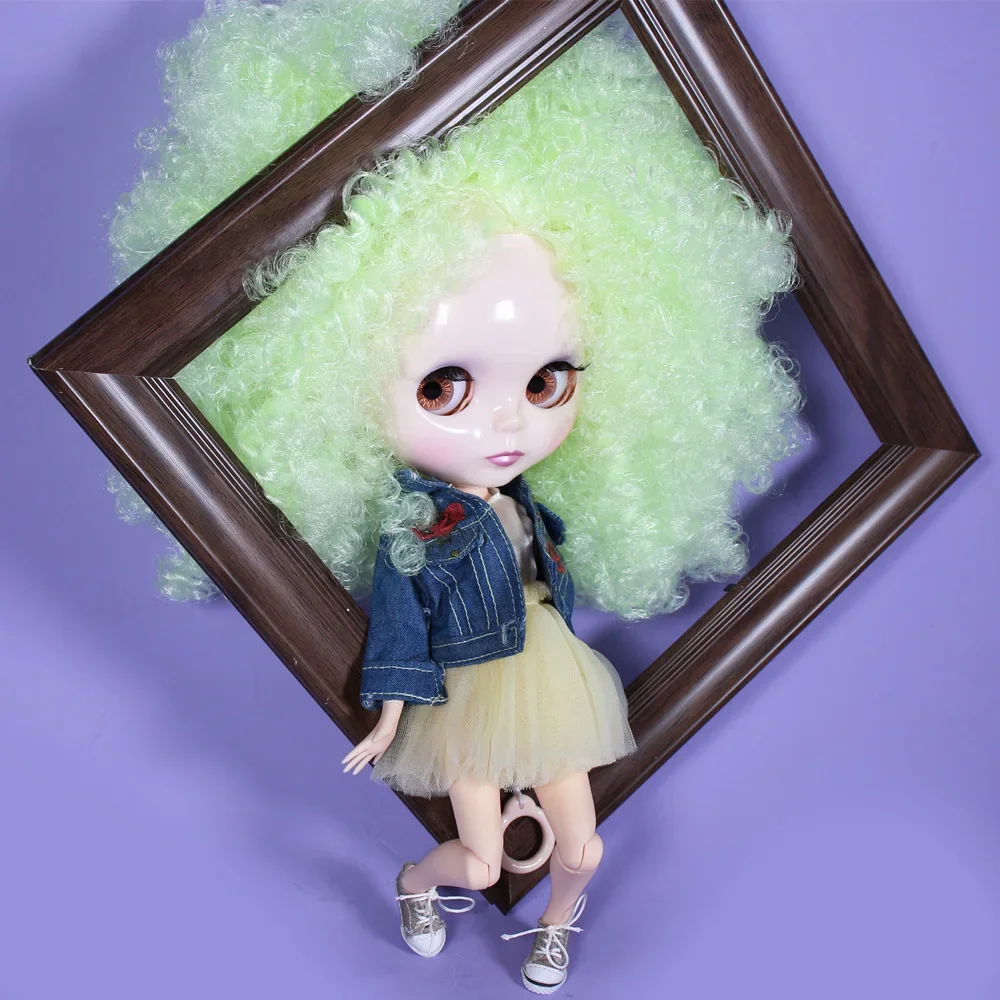 

ICY DBS Blyth Doll NoBL400 флуоресцентный зеленый маленький завиток афро волосы JOINT body Белая кожа Neo 1/6 BJD ob24 аниме девушка
