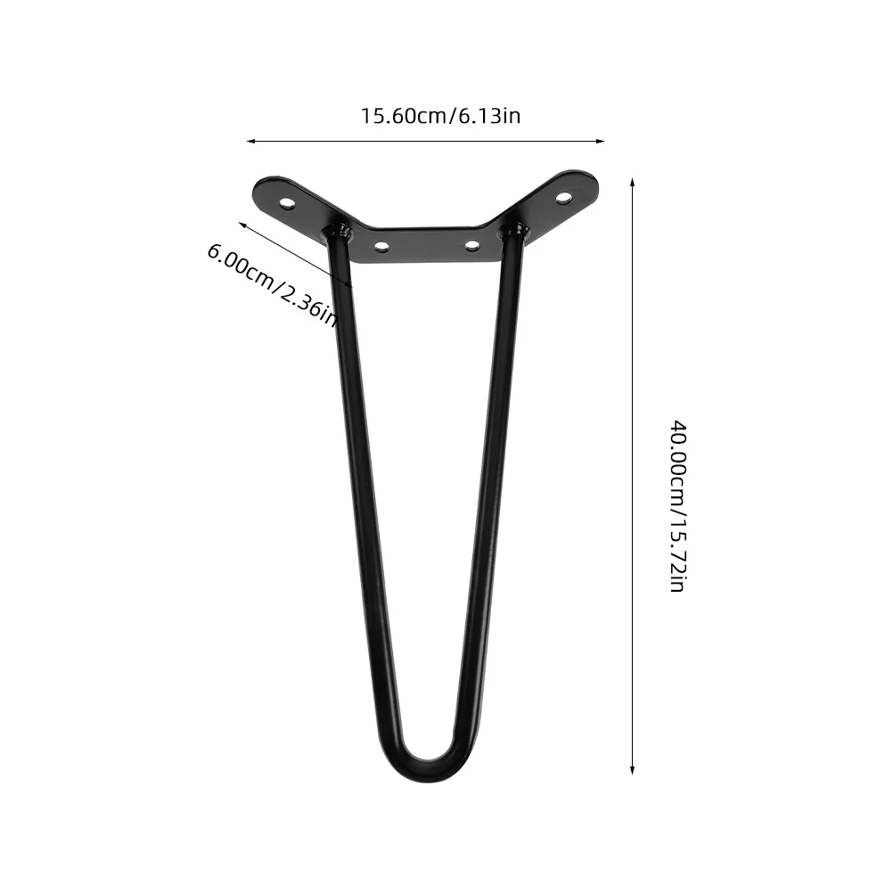 Pernas de mesa em grampo de cabelo, 2 peças, metal simplificado, durável, substituição de móveis, pernas para mesa de café, mesas de café