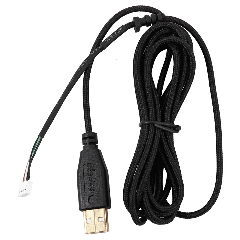 Usb Cable Mice Line For Razer Deathadder 2013 Approx. 2.1M 5 Wires 5 Pins Black Gold Plated Replacement Gaming Mouse