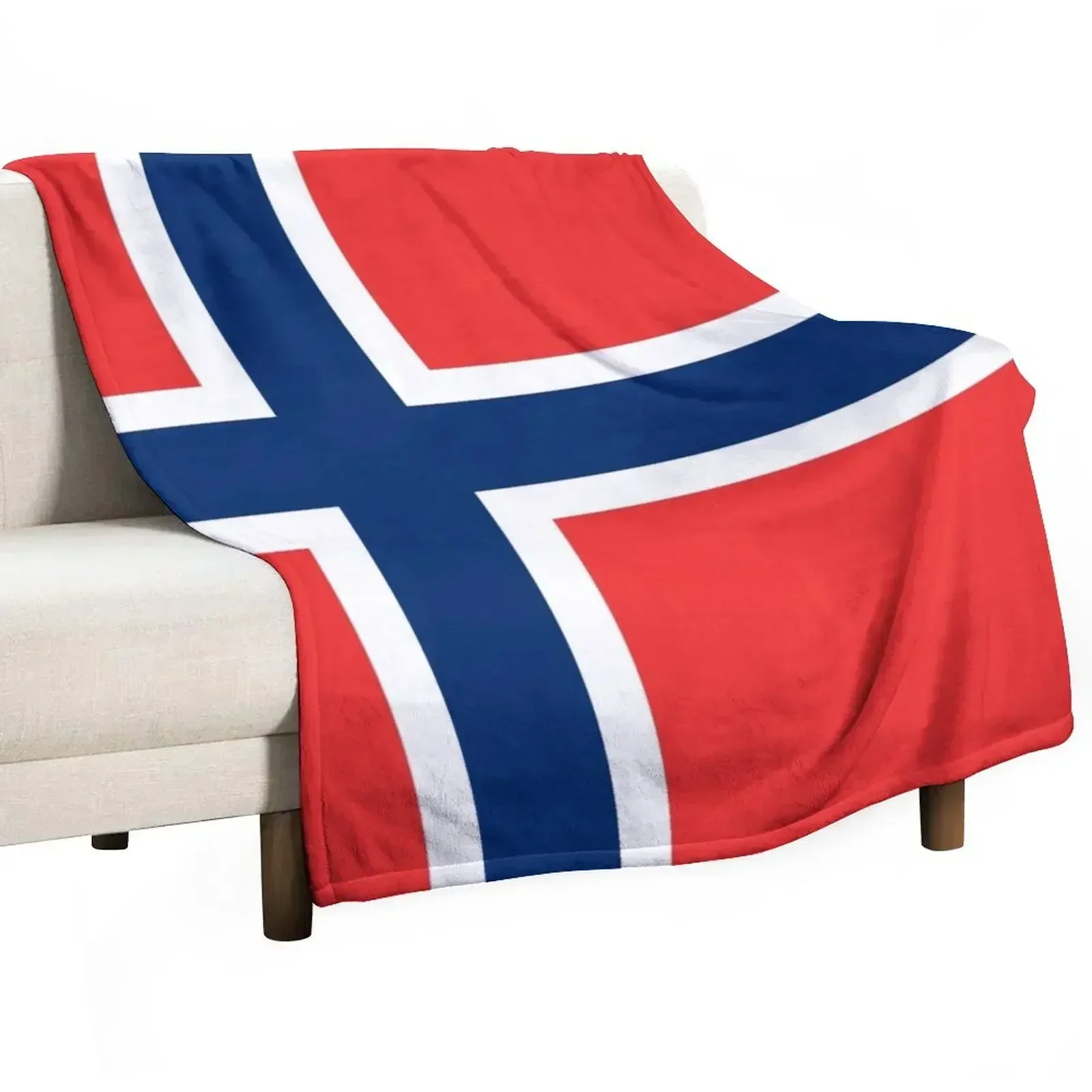 

Norwegian Flag Throw Blanket All Season Lightweight Soft Blanket for Bed
