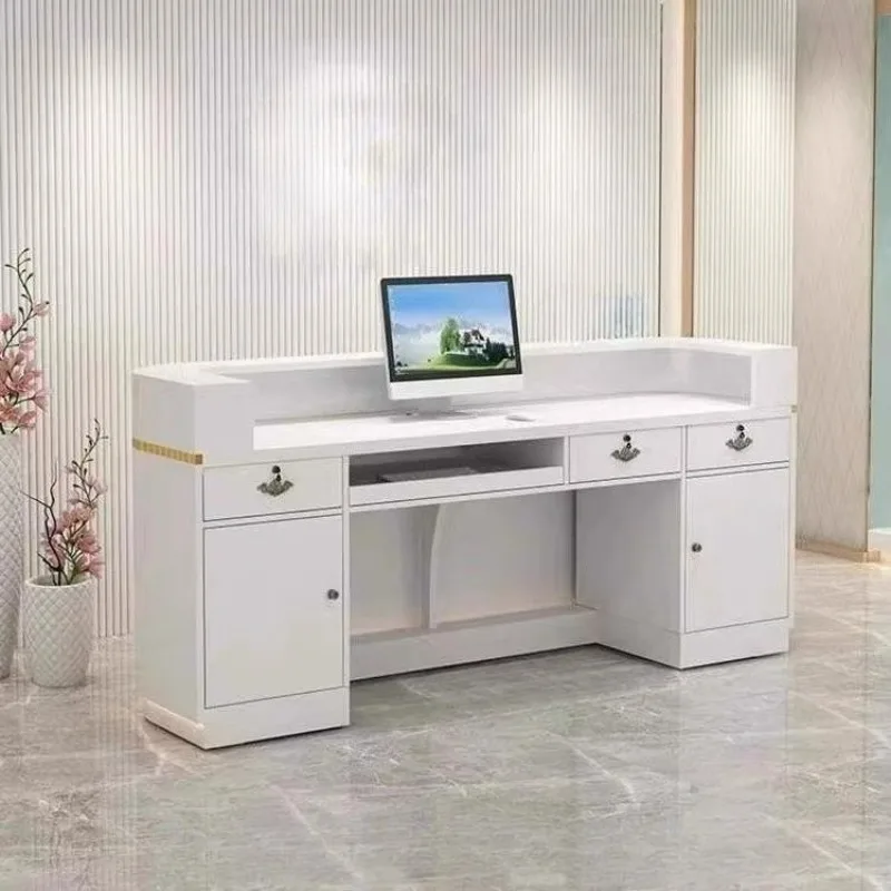 장식용 살롱 리셉션 데스크 사무실 리셉션 데스크 카운터 미용 헤어 살롱 심플 리셉션 데스크 상업용 가구