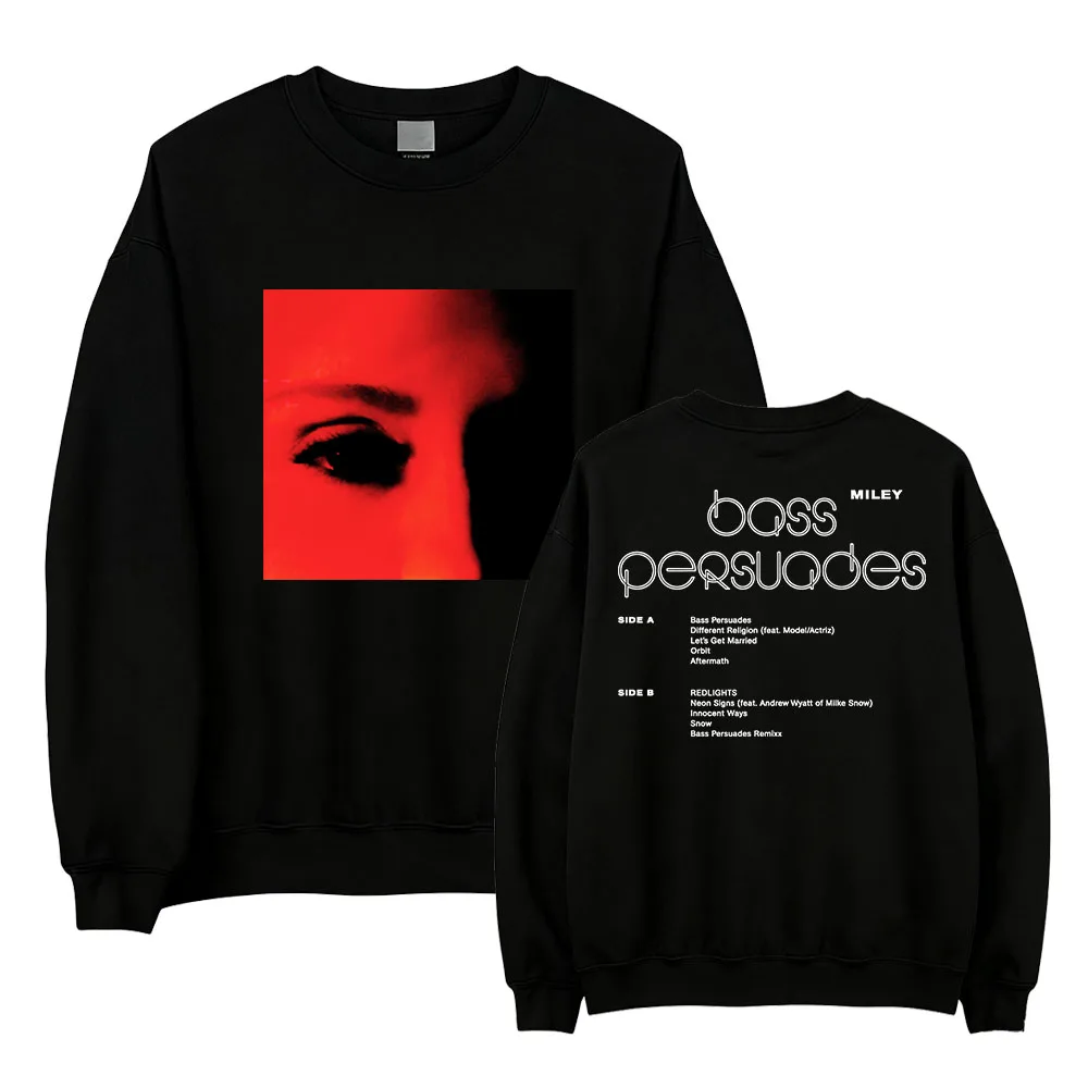 BASS PERSUADES LANGÄRMELIGES Sweatshirt Miley Cyrus Musik-Kunstdruck-Oberteil für Männer und Frauen Vintage Album-Cover Grafik Rundhals-Pullover – Detail 2