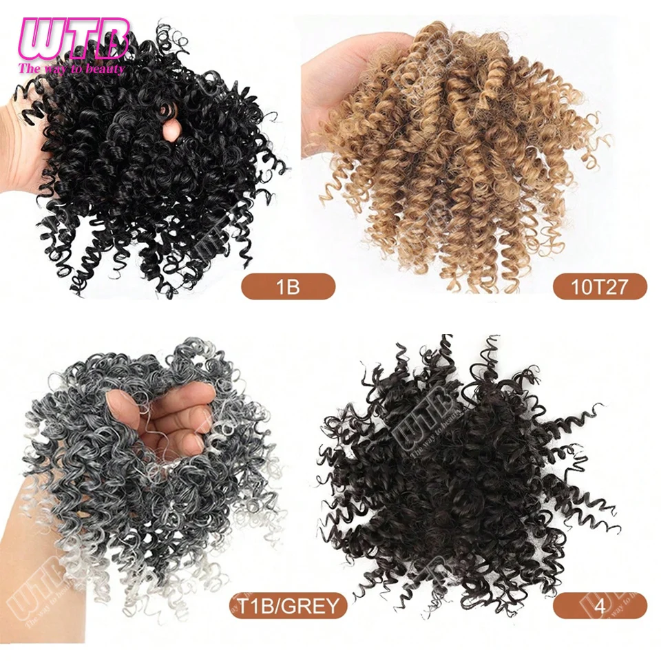 4Inch Synthetic Afro Kinky Curly Chignon Hair Extension Hair Pieces Updo Cover Hairpiece Extension Hair Bun for Women