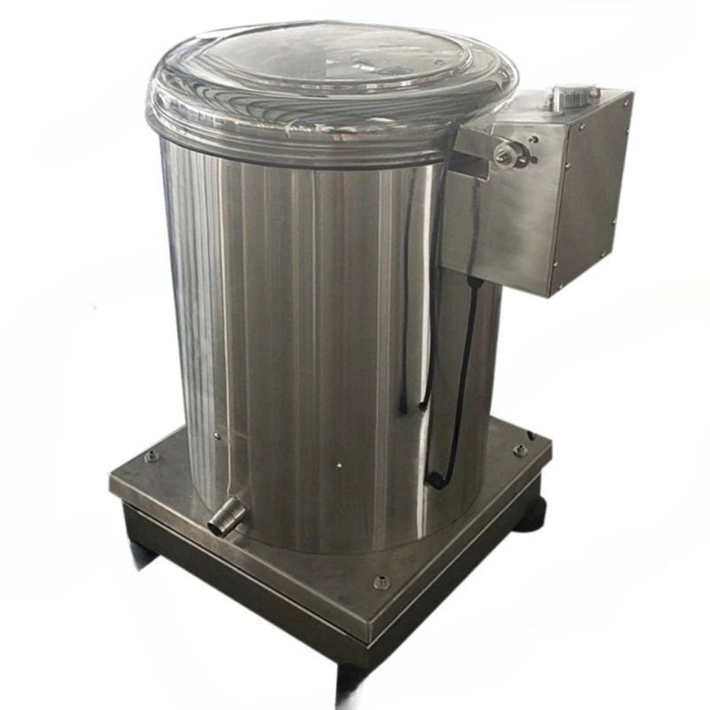 

Large capacity vegetable centrifuge, stainless steel water rejection, commercial food