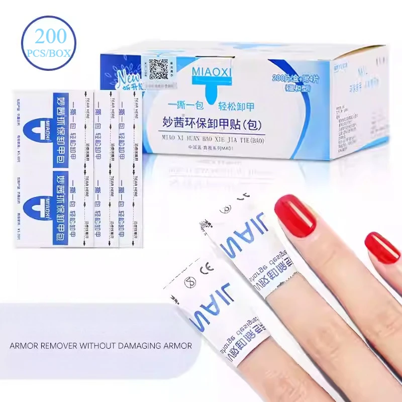 200 Pz/scatola Gel Polish Remover Salviette Umidificate Tamponi di Carta Nail Gel Remover Avvolge Foil Nail Art Cleaner One Step Rimuovere Strumenti per Manicure