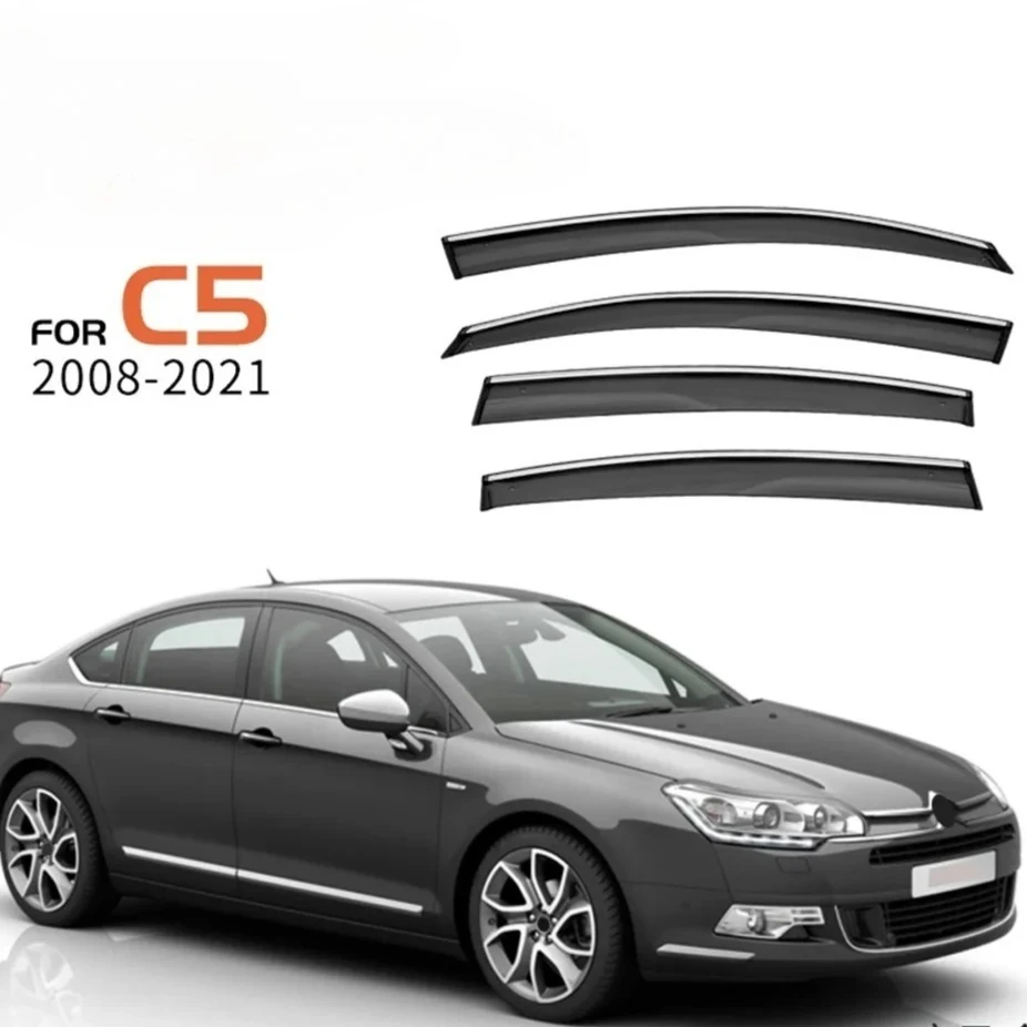 

Для Citroen C5 2008-2021 оконный козырек ветровые дефлекторы дверной козырек вентиляционные шторы хромированные полосы защита от дождя