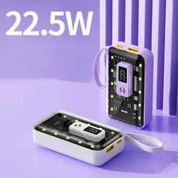 217000 Battery Charger Case DIY Transparent Power Bank Shell PD 22.5W Fast Charging Polymer Power Housing Without battery