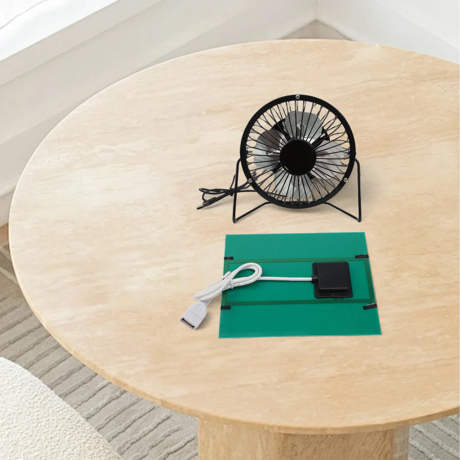 4 Inch Fan Portable Exhaust Fan 15*13cm Solar Panel 2.5W Solar Power Environmentally Friendly Lightweight Structure