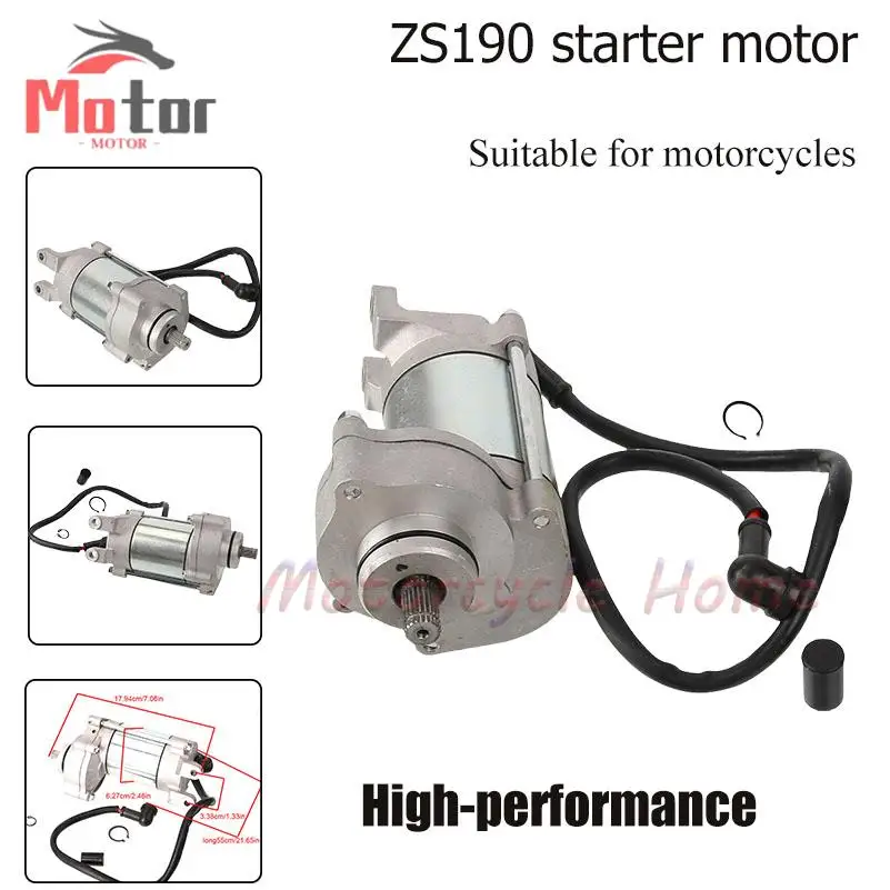 High Quality Material ZS190 Starter Motor, Suitable for Motorcycle Engine Modification Parts