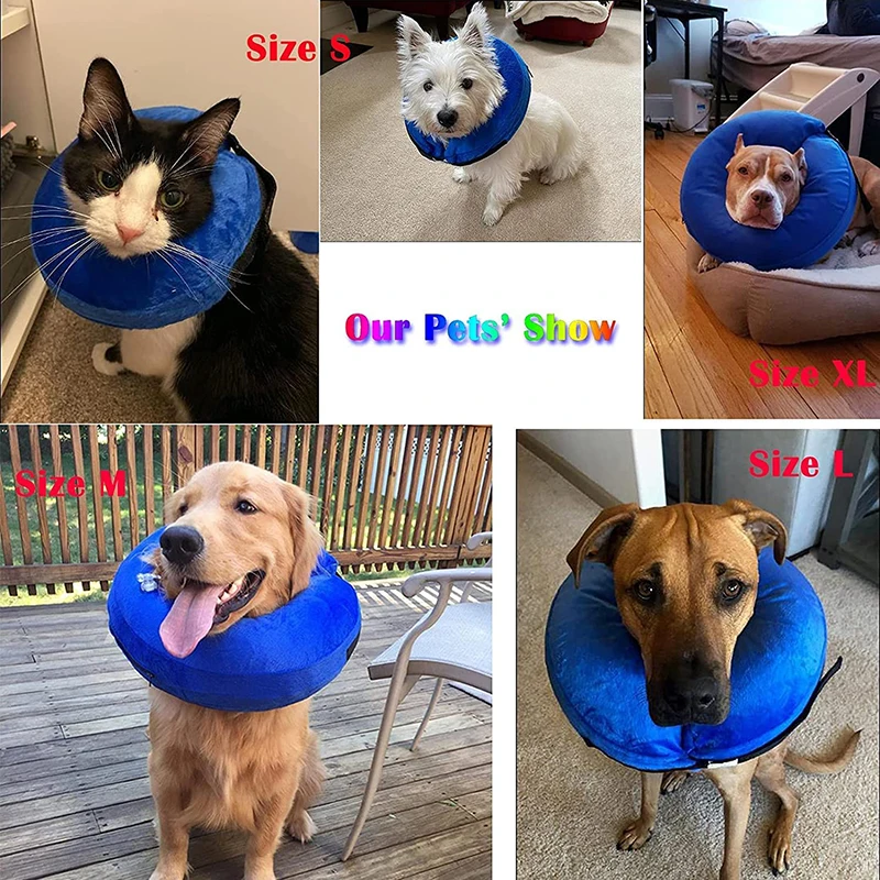 Elizabethan Collar Soft Dog Cone Collar Inflatable Pet Cone Collar For Small Large Dogs Cats E-Collar for Dogs Surgery Recovery