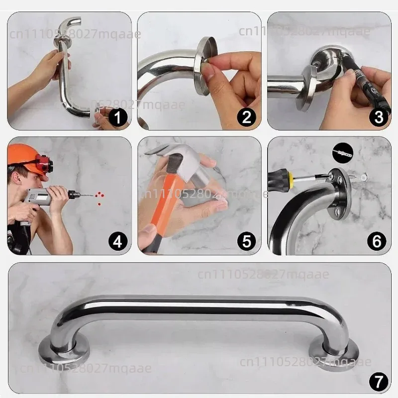 Stainless Steel Grab Bar For Bath Safety Anti Slip Hand Rail Support Bar Toilet Handicap Elderly Shower Handle 250/300/400mm