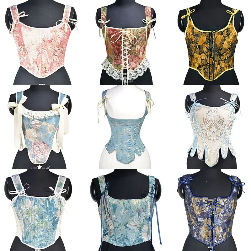 Y2K Vintage Women Bustier 2023 New Floral Printed Sleeveless Bandage Slim Crop Tops Fashion Party Sexy Female Corset Camis