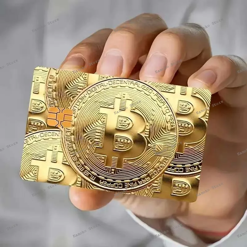 

2025 Новая монета, золотая серия биткойнов, декоративная наклейка для защиты кожи кредитной карты, идеи наклеек для карт